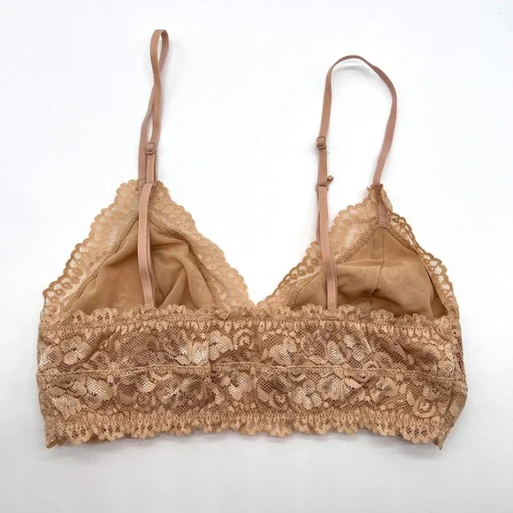 ARITZIA TALULA Renfrew Bralette Bundle Womens Small Tan Brown Lace Triangle - Picture 9 of 15